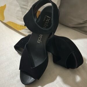 Pedro Garcia Black Suede Wedges